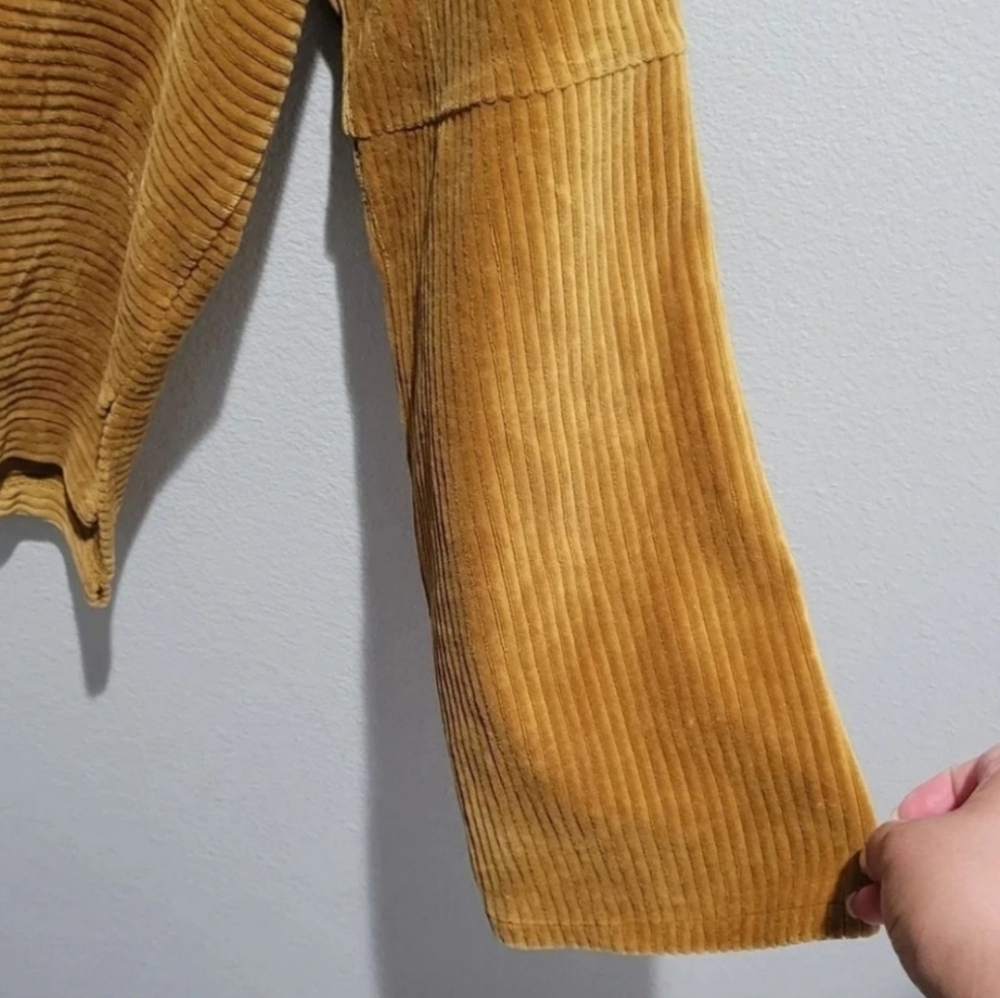 Madewell Texture & Thread Velour Corduroy Mockneck Top in mustard Color Medium - Picture 4 of 10